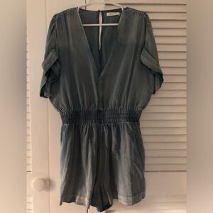 Mustard Seed, faux denim romper, size XL